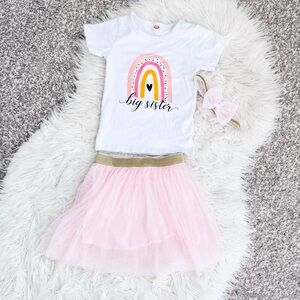 Big Sister T-Shirt and Pink Tulle Skirt Set